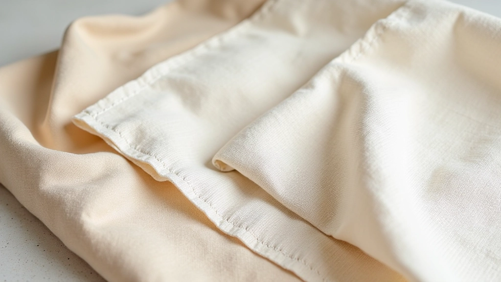 Selection of natural fabric swatches including linen and organic cotton materials displayed together